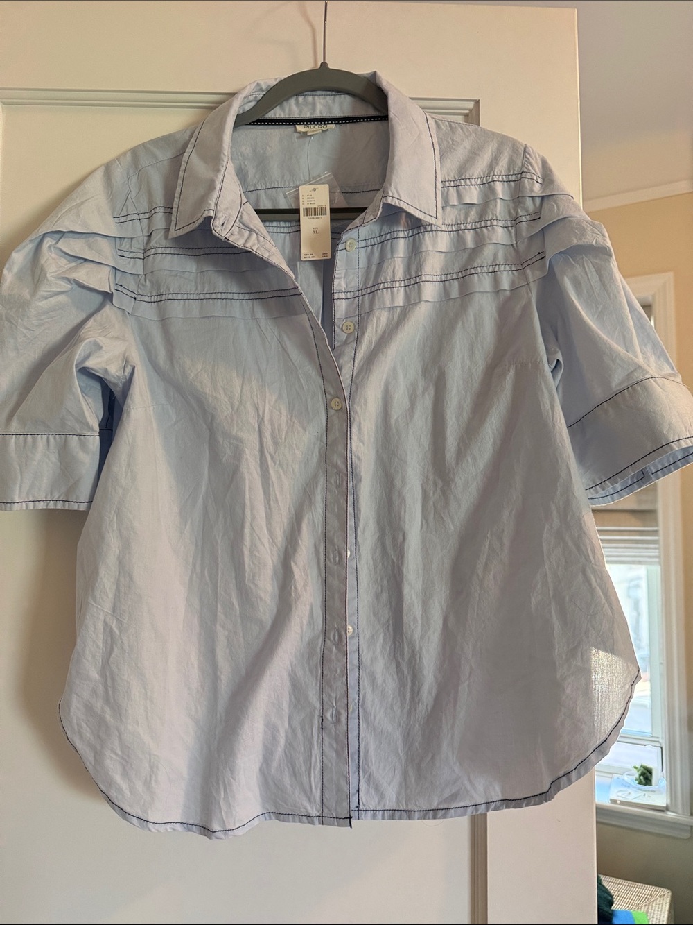 Pilcro Light Blue Short-Sleeve Button-Down Shirt